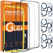 QHOHQ Protector Pantalla para iPhone 16 Pro Max + Protector Camara, Grado Militar Inastillable, [Cobertura Total Protección], Super Top 9H+ Cristal Templado, con Marco de Montaje Sencillo [3+3 Piezas]