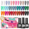 COSCELIA UV Nagellack Set 20 Farben Gel Nägel Set Rosa Rot Schwarz Weiß Blau Braun Grün Gel Nagellack UV für Frauen Nail Art Design 7ML