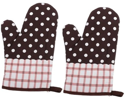 PRETYZOOM 2pcs Insulated Scald Oven Gloves Thermal Cooking Gloves for Baking Design Cotton Cloth Oven Mitts Kitchen Use