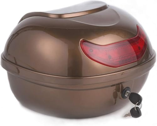 Topcase Motorradkoffer Topcase Box 42 Liter, Topcase Universal, Helmkoffer für Roller, Motorrad, Moped Quad,Braun