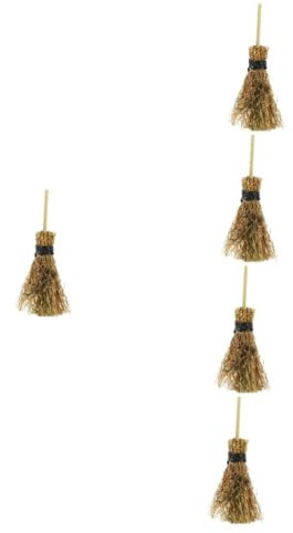 Vaguelly 5 Piezas Colgante de Escoba Colgante de jardín Escoba de Bruja en Miniatura Decoracion hogar decoración hogar Home Decor Escoba de Bruja pequeña escobas de casa de muñecas sucursal