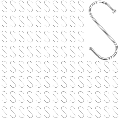 HONYUET 100 ganchos en S de acero inoxidable de 7 cm, ganchos de metal para colgar, ganchos en S de tamaño pequeño para colgar