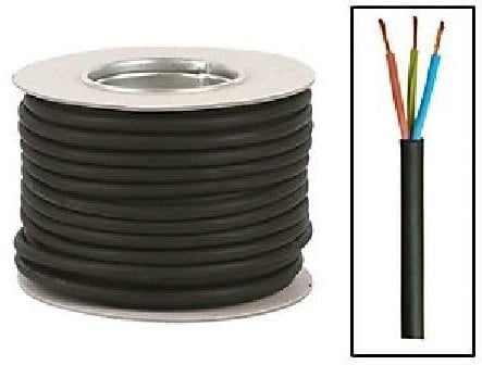 1.0mm 3 Core 6Amp Rubber Pond Cable Flex 3183TRS H05RR-F (10 Metre)
