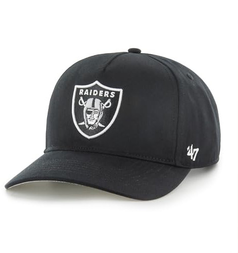 '47 NFL Las Vegas Raiders Hitch RF Unisex Baseball Cap, Adjustable Snapback Strap, Team Logo, Colour Black
