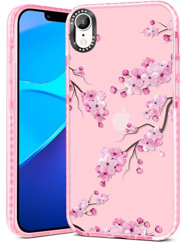 Kokaade for iPhone XR Case for Women Girls - Cute Kawaii Peach Blossom Design Fashion Phone Cover Girly TPU Funda for iPhone XR