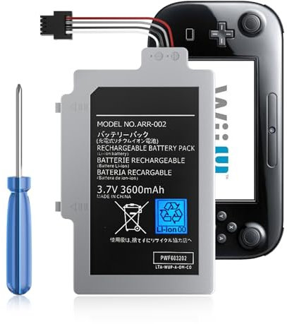 Akku für Wii U Gamepad, hohe Kapazität Ersatz-Akku-Pack kompatibel mit Nintendo Wii U Gamepad WUP-010 WUP-002 ARR-002 AC1748 AC1612 Ersatzakkupack mit Tool