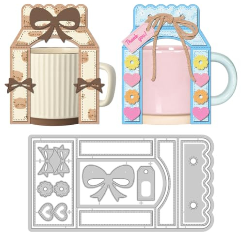 DELORIGIN Stanzschablone für Geschenkbox, Kartenherstellung, Metall-Stanzformen, Karten, Scrapbooking, Prägeschablone für Grußkarten, Geburtstage, Bastelpapier, Album, Einladungen, festliche