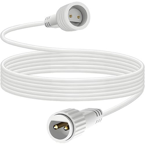 Joycome Prolunga Luci Natale 3M/9.8Ft 2 pin Prolunga da Esterno Impermeabile, Connettore per Cascata Luci Natale Esterno, Luce Stringa Giardino, Catena Luminosa, Luce Tenda - Bianco