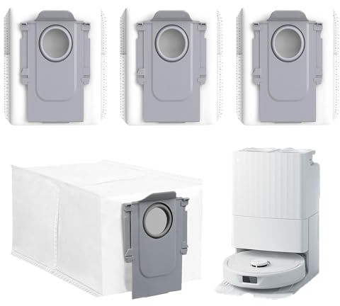 4 Bolsas Repuesto Aspiradoras para Roborock Q Revo/Qrevo S/Qrevo MaxV/ S8 Max Ultra/ S8 MaxV Ultra, Conjunto de Gran Capacidad con Cremallera, Vacuum Cleaner Dust Bags Reusable