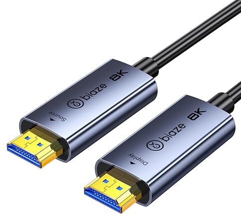 biaze Câble HDMI 2.1 10 m, 48 Gbit/s, 8 K 60 Hz/4 K 240 Hz, eARC HDR10+, compatible avec PS5/Xbox Series X/Mac mini M4