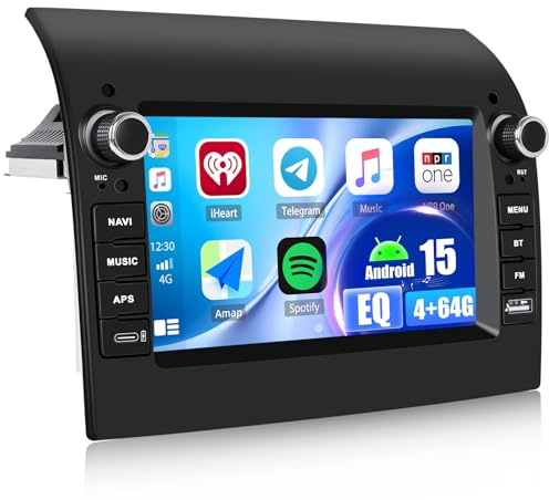 OiLiehu 4G+64G Android 15 Autoradio pour Fiat Ducato 2008-2015 avec CarPlay Android Auto sans Fil, 7“ IPS Écran Tactile Radio avec GPS WiFi Bluetooth 5,0 Lien Miroir FM/RDS EQ SWC Caméra