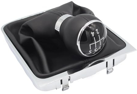 zengxi Schaltknauf Für VW für Passat B6 (2005–2012): Neuer Schaltknauf/Schalthebelmanschette (5/6-Gang) aus Leder(5speed)