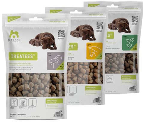 Maelson Treatees Ziege, Pferd & Veggie - 3X 200 g weiche Hundeleckerlis