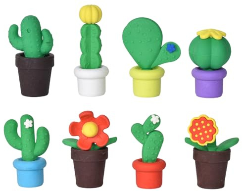 8 Pcs Radiergummi Anlage Set – Niedliche 3D-Radiergummis in Sukkulenten, Perfekt für Kinder als Party Favors oder Klassengeschenke, Schöne Radiergummis