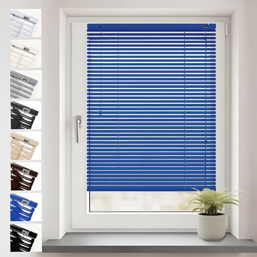 Sonello Aluminium Jalousien Fenster Ohne Bohren 100x175cm Blau Klemmfix
