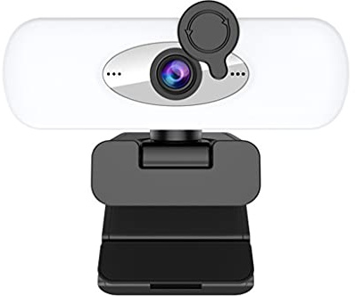 YPBEW Breitbild-Business-Webcam mit eingebautem Mikrofon + Fülllicht, Autofokus, freies Laufwerk, Full-High-Definition-Web-Computerkamera, externe Computerkamera mit Ständer mit Beleuchtungsständer
