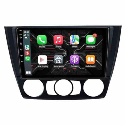 Wireless Carplay Radio de Coche 2 DIN para BMW Serie 1 Serie E88 E82 E81 E87 2004-2011 HD Pantalla Tactil, Inalámbrica, Bluetooth, Navegación GPS, Radio FM/RDS Dsp, 4 Nuclear 1G+16G