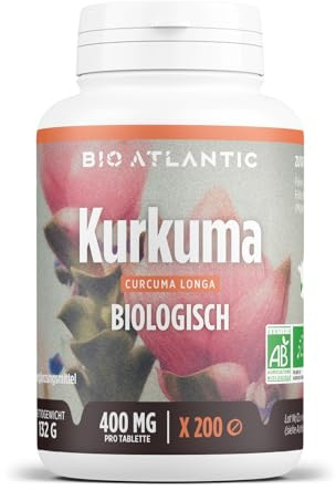 Bio Kurkuma - Turmeric - 1200 mg pro Tag - Curcumine - 200 Tabletten | Premium Naturprodukt & Rein pflanzlich