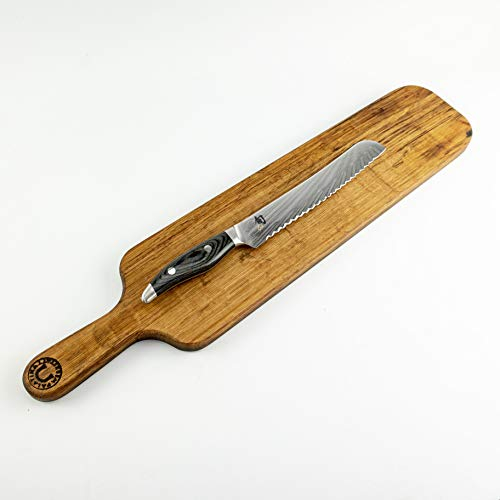 KAI Shun Messer Set - Nagare NDC-0705 - Exklusives Japanisches Brotmesser + 100% Handgefertigtes Baguettebrett Unikat