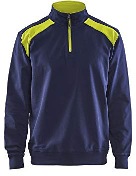 BLÅKLÄDER Men's Sweater Two-Tone Half-Zip Sweater (Pack of 1)