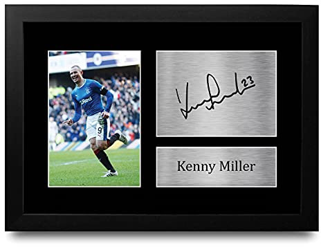 HWC Trading Kenny Miller A4 Gerahmte Signiert Gedruckt Autogramme Bild Druck-Fotoanzeige Geschenk Für Rangers Fußball Fans