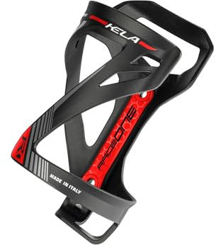 P4B | Flaschenhalter für Ihr Fahrrad in Black/Red (matt) - KELA | Flaschenhalter Fahrrad rot | 3 Verschiedene Wege um die Flasche einzufügen | Sehr Robustes Material | Mit Befestigungsschrauben