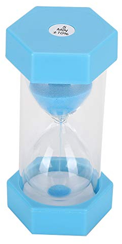 Sanduhr 5 Minuten Drop-Proof Sechseckige Sanduhr Sanduhr Zeitschaltuhr für Kinder Zimmer Geburtstag Tee Couchtisch Bücherregal Schulspiel Ornament Blau