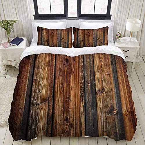 Yaoni Bettbezug, alte rustikale Holzbretter Holz Textur Hintergründe Kunst, Bettwäsche-Set Ultra Bequeme leichte Luxus-Mikrofaser-Sets