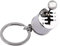 Oumefar Shifter Key Chain Shifter Key Ring Zahnrad Stick Key Ring Autoteil Form Metalllegierung Key Rings Geschenk(Silver)