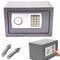 Elektronischer Tresor Safe, Elektronische Sicher Tresor mit Zahlenschloss Feuerfest Safe Tresor Wandtresor 31x20x20cm, Doppel Stahlbolzen Wandsafe Schranktresor Möbeltresor Geldsafe, Grau
