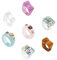 Happyyami 7Pcs Harz Ring Retro Harz Acryl Diamant Ring Vintage Kunststoff Ring Bunte Index Finger Ring Schmuck Quadrat Edelstein Ring Abbildung Zubehör für Mädchen Frauen