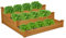 Relaxdays Huerto Urbano Escalera 3 Pisos, Jardinera Madera Abeto, Balcón, Jardín, Terraza Macetero, 46x122x122, Natural
