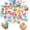 HIQE-FL 80Pcs Essbare Schmetterlings Kuchen-Deckel,Oblatenpapier-Schmetterlings,Essbare Blumen Cupcake Topper,Tortendeko geburtstagstorte dekorationGeburtstag (A-Schmetterling)