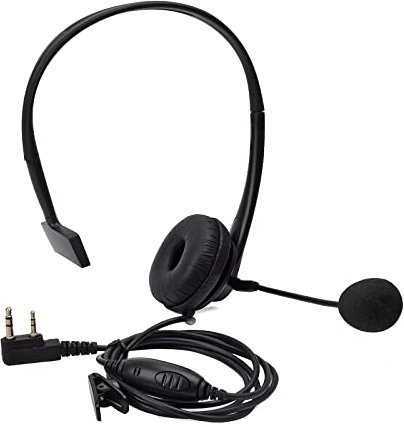 HYS Walkie Talkie Auricolare Auricolare con Microfono a Boom Girevole Auricolare a Cancellazione del Rumore Compatibile per Baofeng UV-5R BF-888s Kenwood 2 Vie Radio