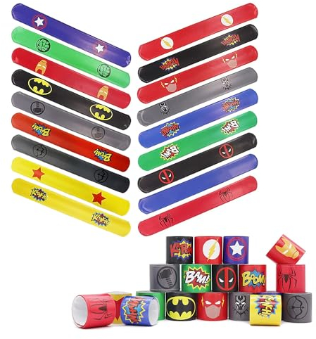Lahviuu Pulseras Slap,18 pcs Pulseras Bofetada Pulsera para Niños Niña Pulsera Identificativa Fiesta Cumpleaños de Infantil Rellenos de Bolsa de Fiesta