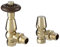 Excel Home Thermostatic Radiator Valves - Traditional Design 1/2 x 15mm Metal Head Radiator Valves - Angled Polished Brass