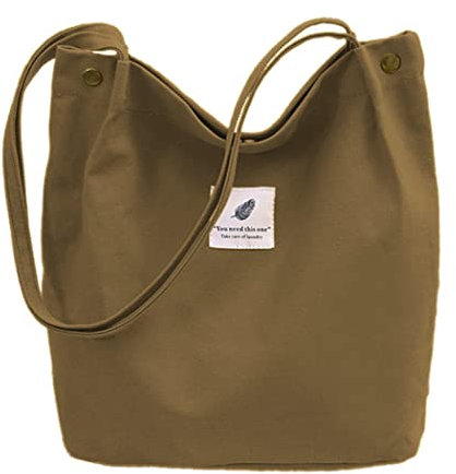 oukesin Damen Leinwand Umhängetasche große Kapazität Umhängetasche Schultourismus lässig,Braun