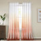 Lanqinglv Gardinen Vorhänge Transparent Farbverlauf Voile Sheer 2er Set Weiß Rot Vorhang mit Ösen Ösenschals Dekoschal Fensterschal für Schlafzimmer Wohnzimmer 132x160cm (B x H)