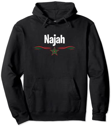 Marokko-Flagge arabischer muslimischer Name Najah Pullover Hoodie
