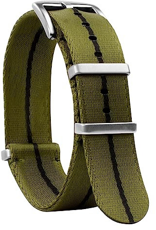 TStrap Nato Uhrenarmband 20mm Nylon - Grün Schwarz Armband Uhren für Herren Damen Ersatz - Weich Schnellwechsel Uhrband Ersatzarmband Uhr - 18mm 20mm 22mm 24mm