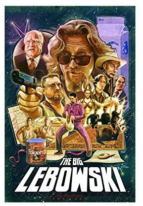 Klassischer großer Film-Meisterwerk The Big Lebowski Kunstdruck Poster Leinwand Poster Schlafzimmer Dekor Sport Landschaft Büro Zimmer Dekor Geschenk Rahmen Stil 30 x 45 cm