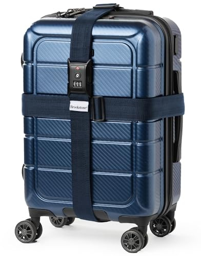 Brookstone Luggage Strap - 2-in-1 TSA-Approved Expandable Luggage Straps for Suitcases with Keyless 3-Digit Combination Lock, Size One Size, Blue