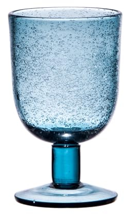 Table Passion - Verre à pied 28 cl Luberon bullé bleu (lot de 6)