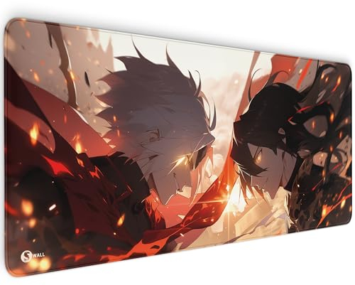 Gaming Mauspad XXL - 4 mm Premium-Dicke, Ultra-Glatte Oberfläche, Mousepad mit vernähten Rändern, rutschfest - stylisch & langlebig für Dein Gaming Setup (Anime Fight, 900 x 400 x 4 mm)