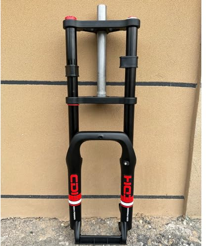 AUTES 20 inch 4.0 Fat Tire Electric Bike Air Suspension Fork, Spacing Hub 135mm 1 1/8 Straight Tube MTB Manual Lockout 9mm QR Mountain Bike Double Shoulder Ebike Front Forks(20×4)
