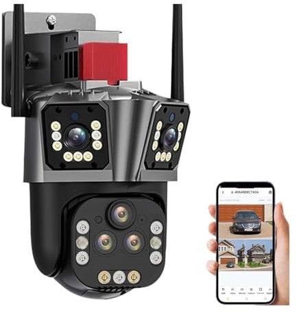 20MP 10K IP Camera 20X Zoom Five Lens Outdoor Wireless Security Camera Smart Home PTZ CCTV Cam 4K Surveillance Cameras for Home Security(10K Camera Add 128G)