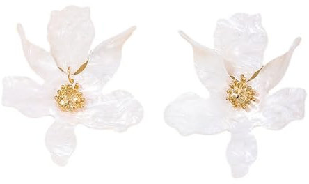 Umimiss Flower Earrings - Acrylic White, Chandelier Design, Nickel Free, Copper Free, Statement Piece, Elegant Floral Design, Versatile Wear, Quality Craftsmanship, Unique Gift Idea, 10382865031