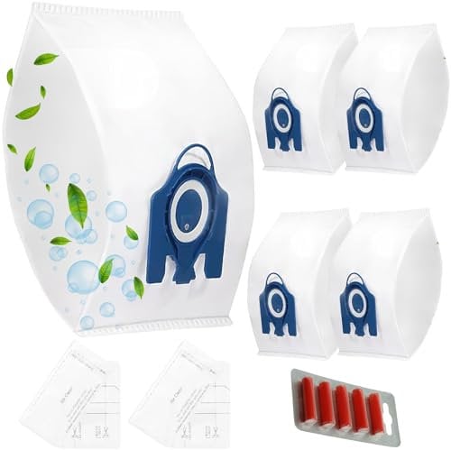 UTIZ 5 Pack Vacuum Cleaner Bags With Miele Classic C1, Complete C1 C2 C3, S227 S240, S270, S400, S400i, S600, S800, S2, S5, S8, for Miele Hoover Bags, with 1 set Air Filter + 5 Fresheners RED