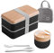 BORDEAG 1400 Ml Fiambrera, Bento Box Japonesa, Bento Lunch Box, Con Compartimentos, Lunch Box Adultos Con Bolsa Y 600 Ml Caja De Sopa, Lonchera Portátil A Prueba De Fugas Para El Trabajo Y La Escuela