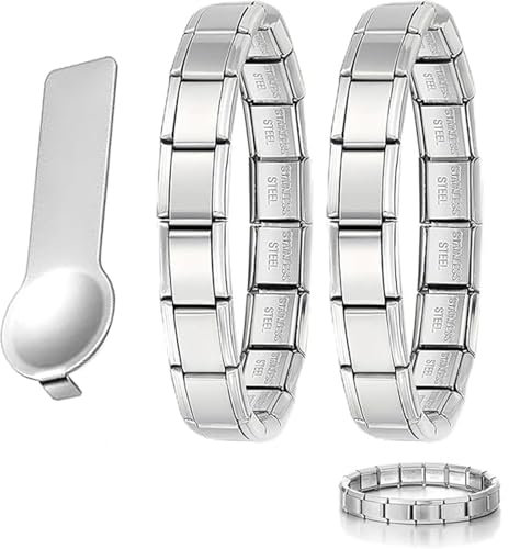 2 Pcs 9mm Italian Charm and Nomination Bracelet Tool for Women - Stainless Steel Accessory Tool - Valentine's Day Gifts